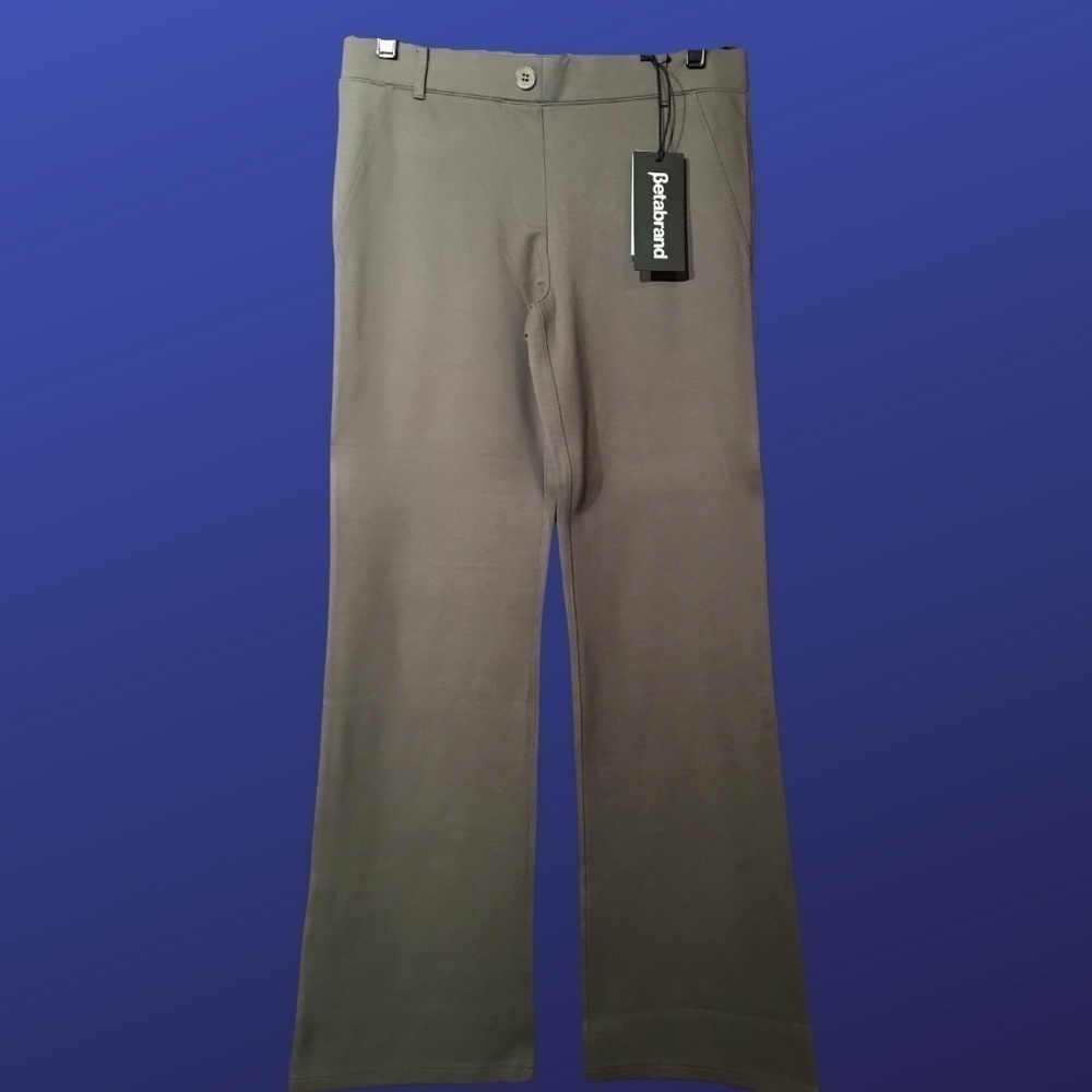 BETABRAND DRESS PANT YOGA PANTS, NWT, Bootcut, PEWTER, Size M